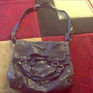 Lucky Brand Black & Blue Fold over Crossbody!